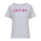 Coster Copenhagen T-shirt med Grafitti Logo Hvid / Pink
