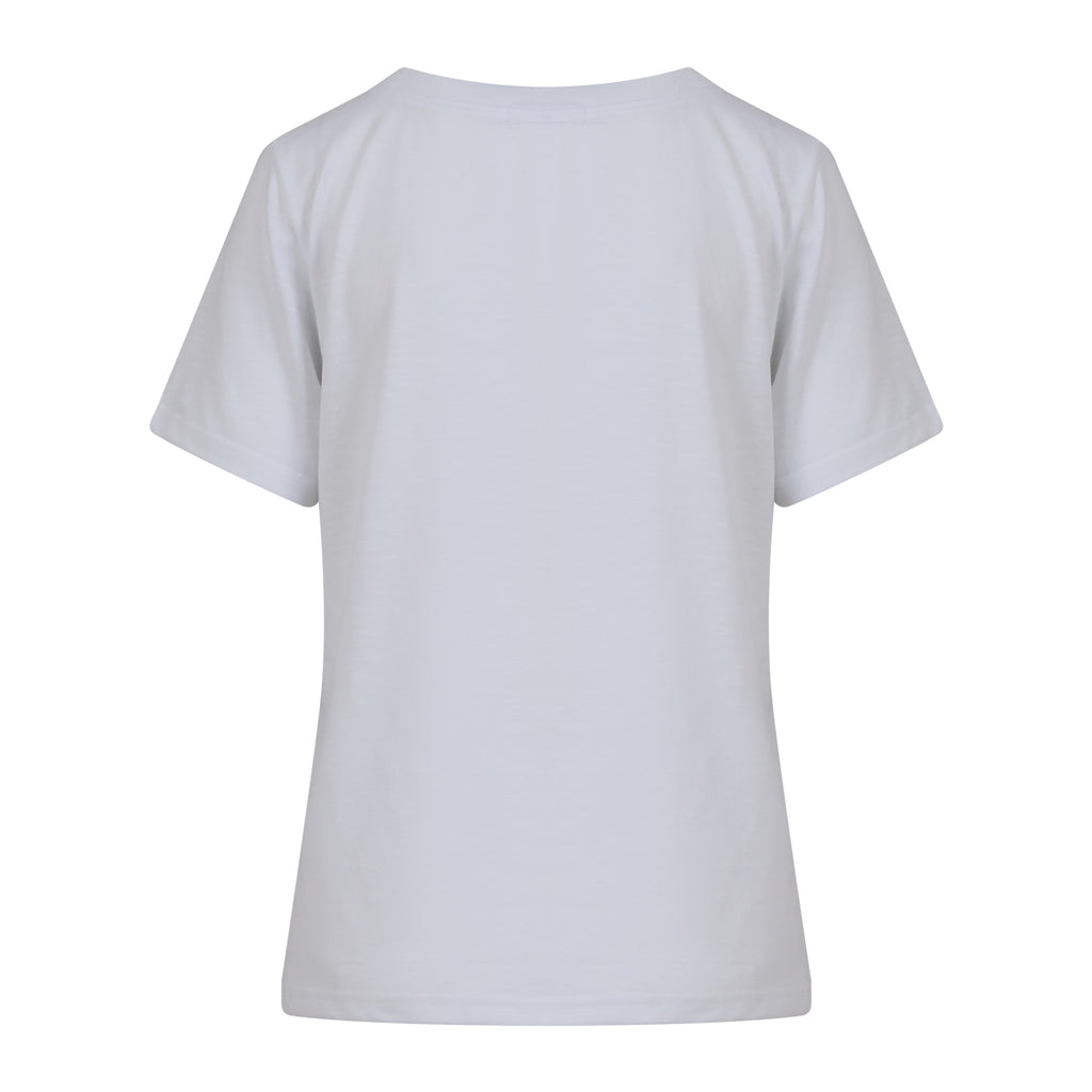 Coster Copenhagen T-shirt med Grafitti Logo Hvid / Pink