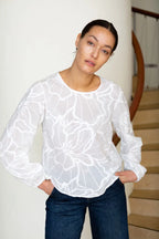 Coster Copenhagen Bluse Ballon Ærmer Off White