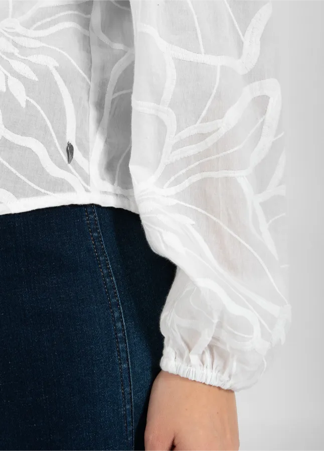 Coster Copenhagen Bluse Ballon Ærmer Off White