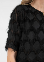 Coster Copenhagen Top m. Frynser Sort