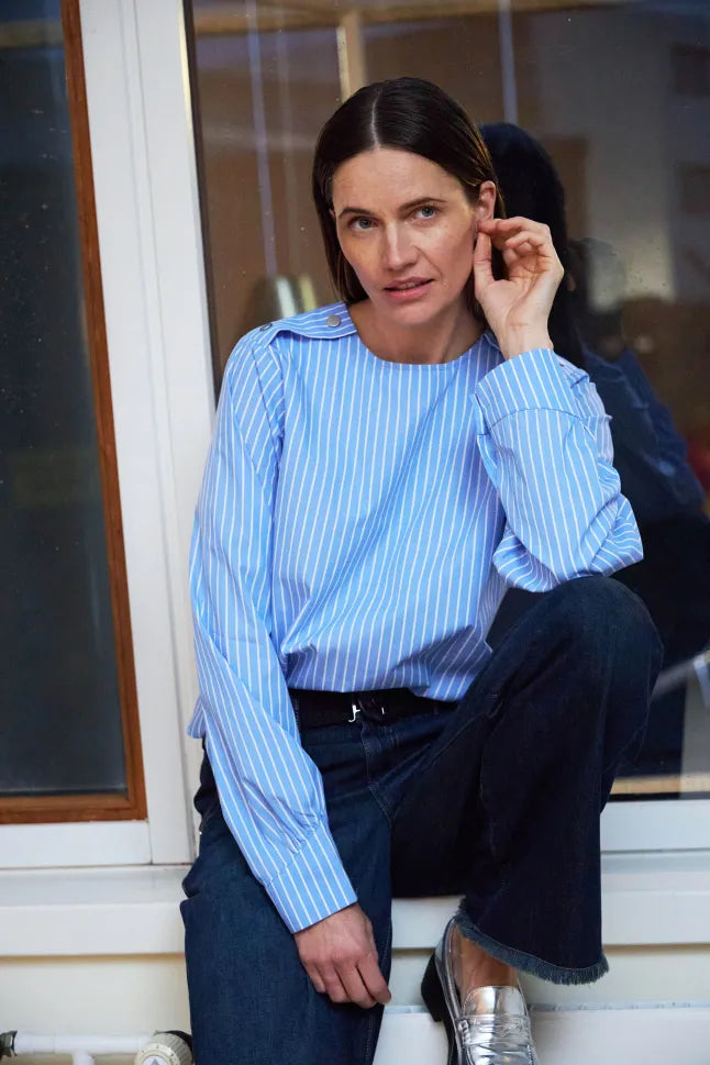 Coster Copenhagen Skjorte Stribet Blå