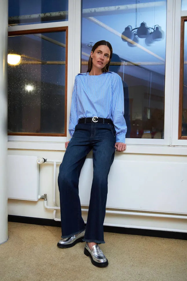 Coster Copenhagen Skjorte Stribet Blå