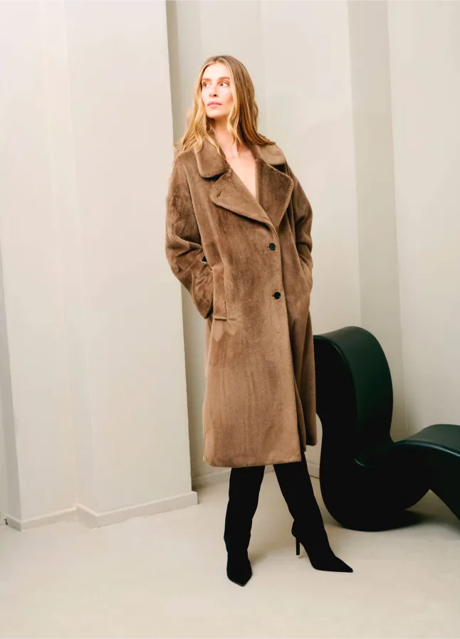 Coster Copenhagen Jakke Fake Fur Beige