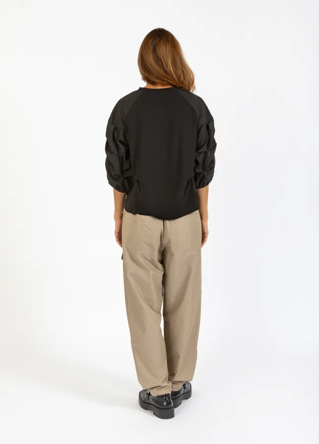 Coster Copenhagen Bluse M. Puff Ærme Sort