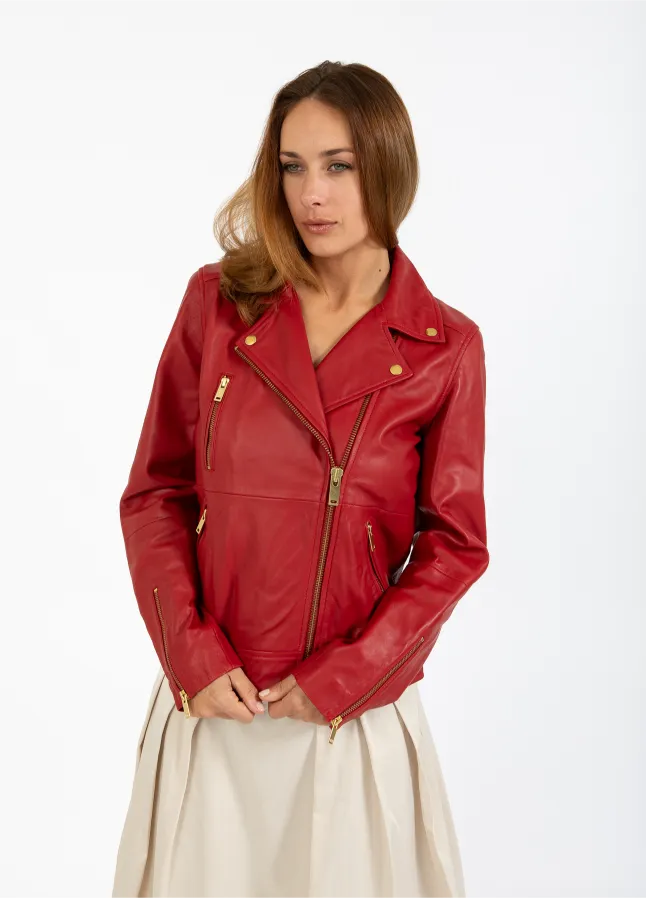 Coster Copenhagen Skind Jakke Lipstick Red