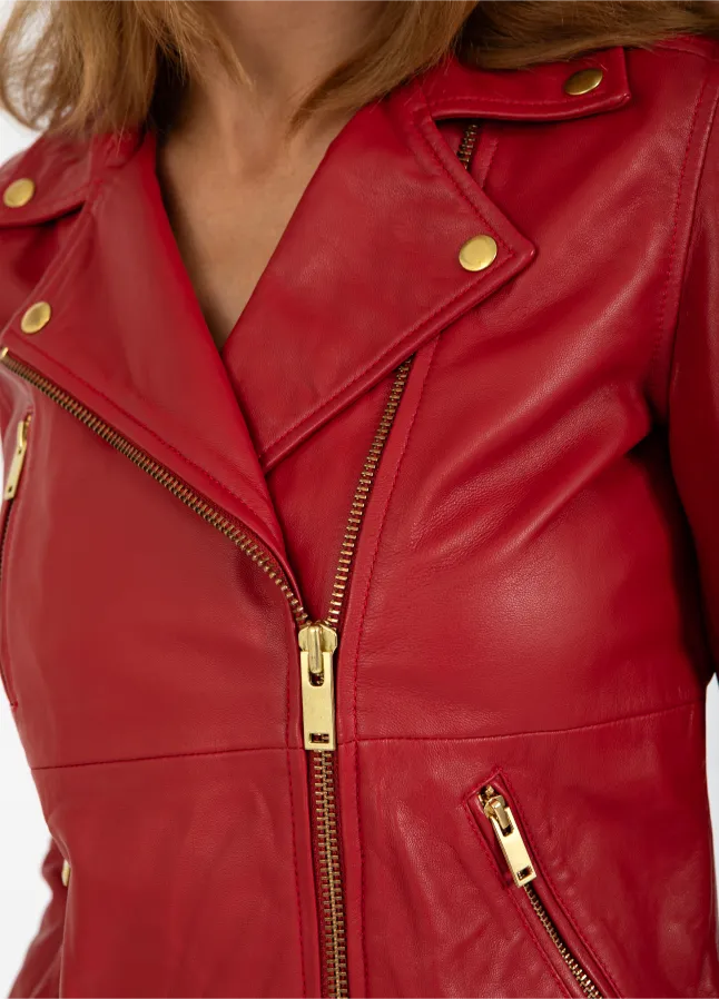 Coster Copenhagen Skind Jakke Lipstick Red