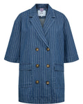 Nümph Nuenitta Denim Blazer Blå Stribet
