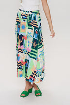 Nümph Nederdel Nugabriella Grøn Printet