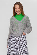 Nümph Cardigan Nurietta Pointelle Grå
