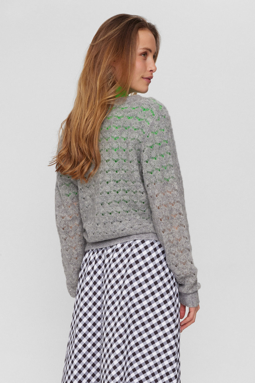 Nümph Cardigan Nurietta Pointelle Grå