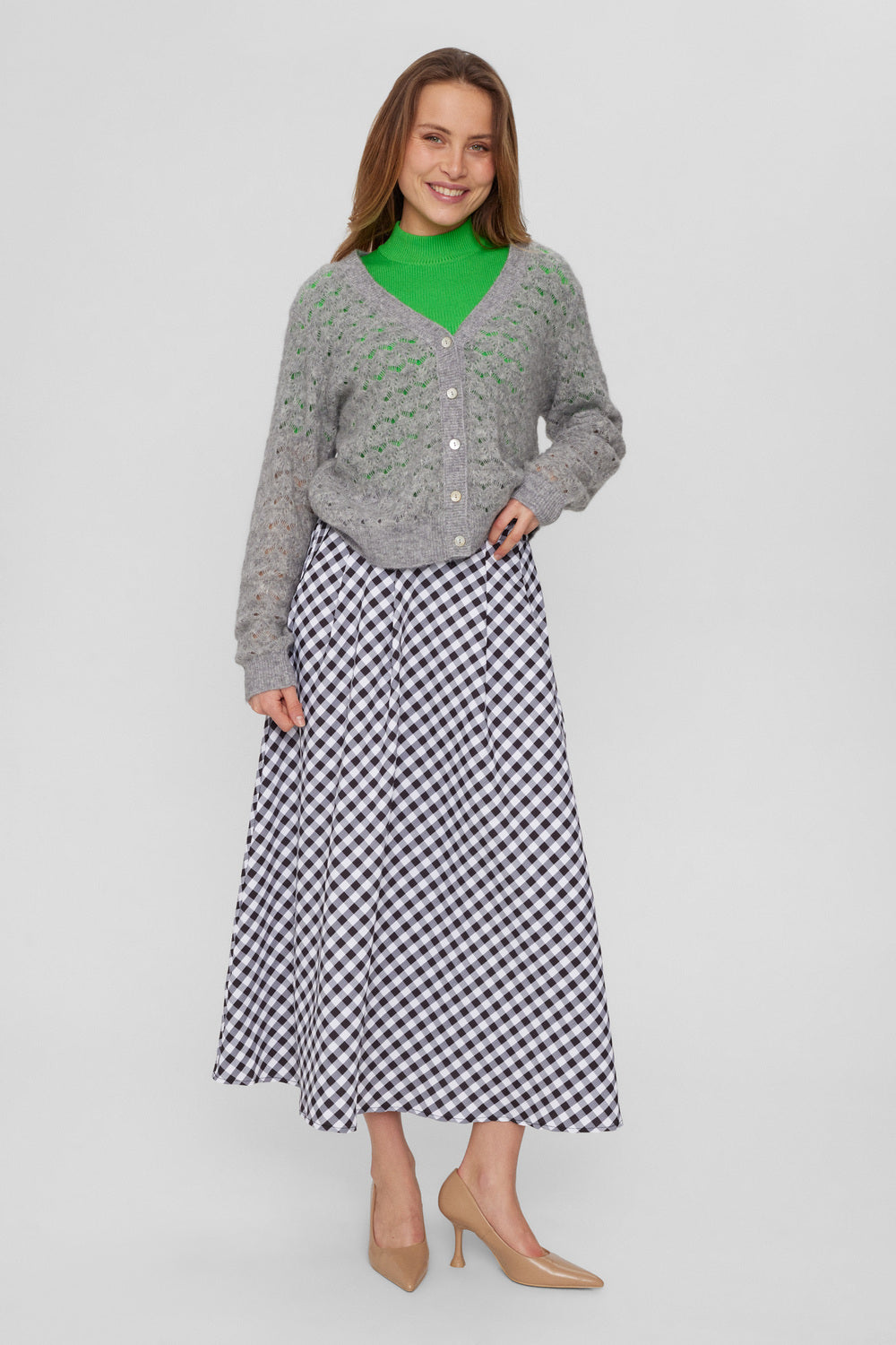 Nümph Cardigan Nurietta Pointelle Grå