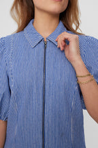 Nümph Kjole Nupernille Blå Stribet