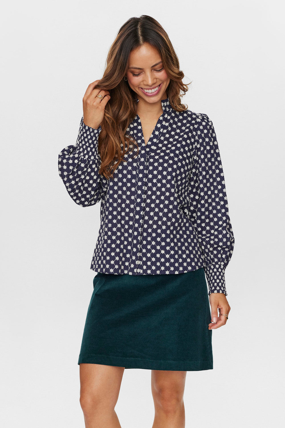 Nümph Skjorte Nualbi Borderi Sort