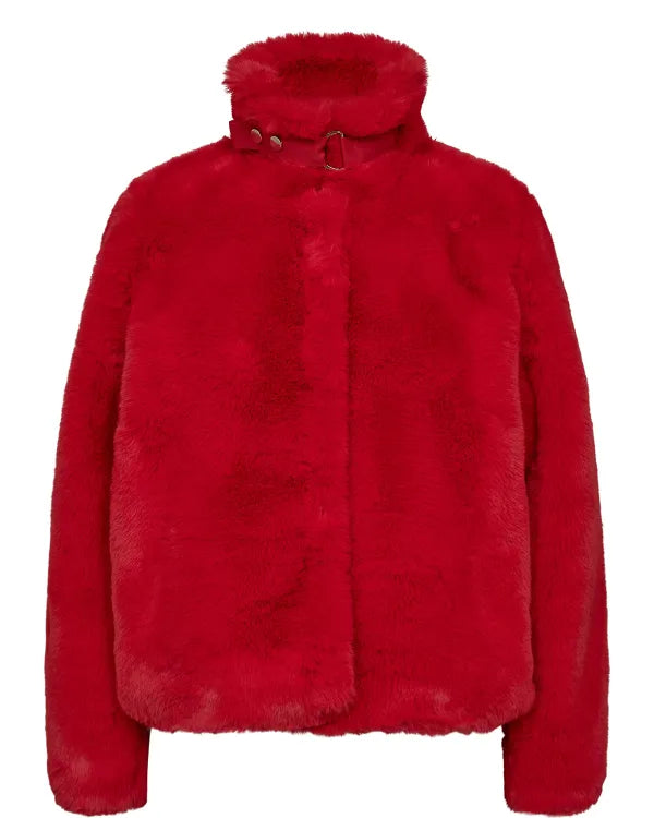 Nümph Jakke Nuwinda Fake Fur Rød