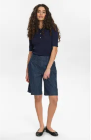 Nümph Shorts Stribet Denim Blå Nuvibeke
