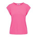 CC Heart Basic T-shirt i lysrosa. Klassisk feminin snit med korte, rullet ærmer og rund halsudskæring. Ensfarvet design uden mønster.