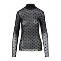 CC Heart Bluse Rullekrave Mesh Sort