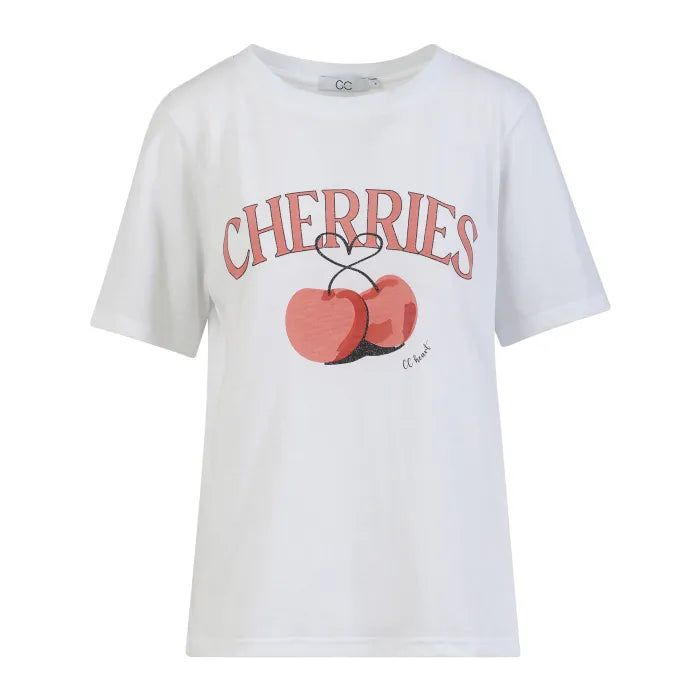 CC Heart T-shirt Hvid m. Rødt Print