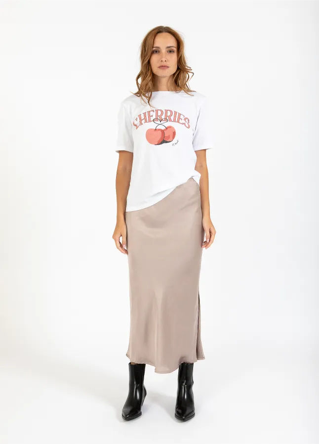 CC Heart T-shirt Hvid m. Rødt Print