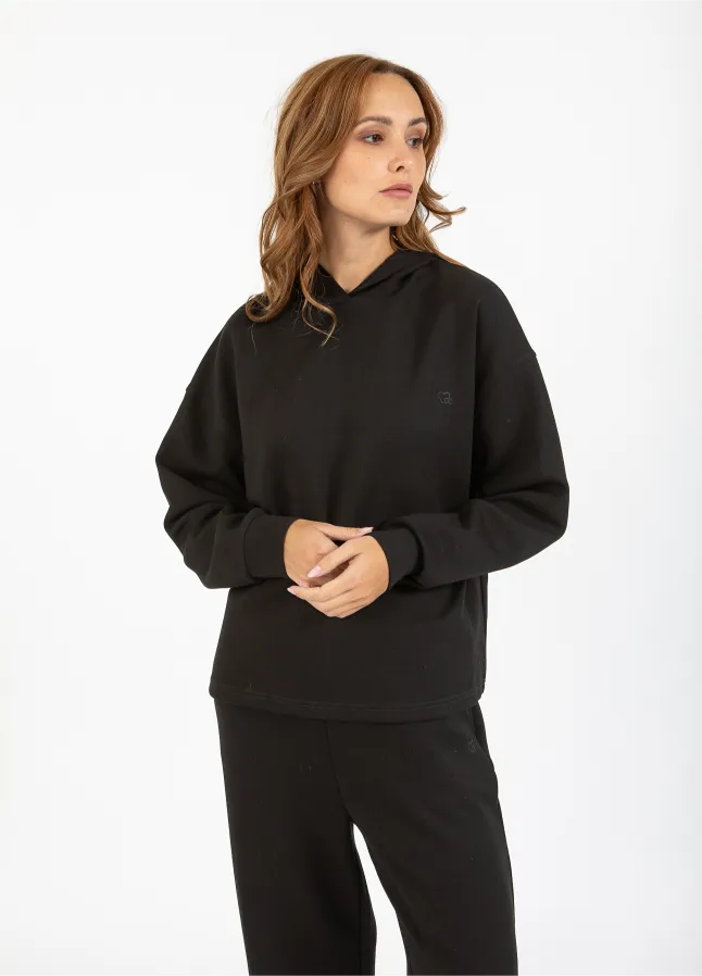 CC Heart Bluse Hoodie Sort