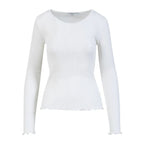 CC Heart Bluse Silke Rib Hvid