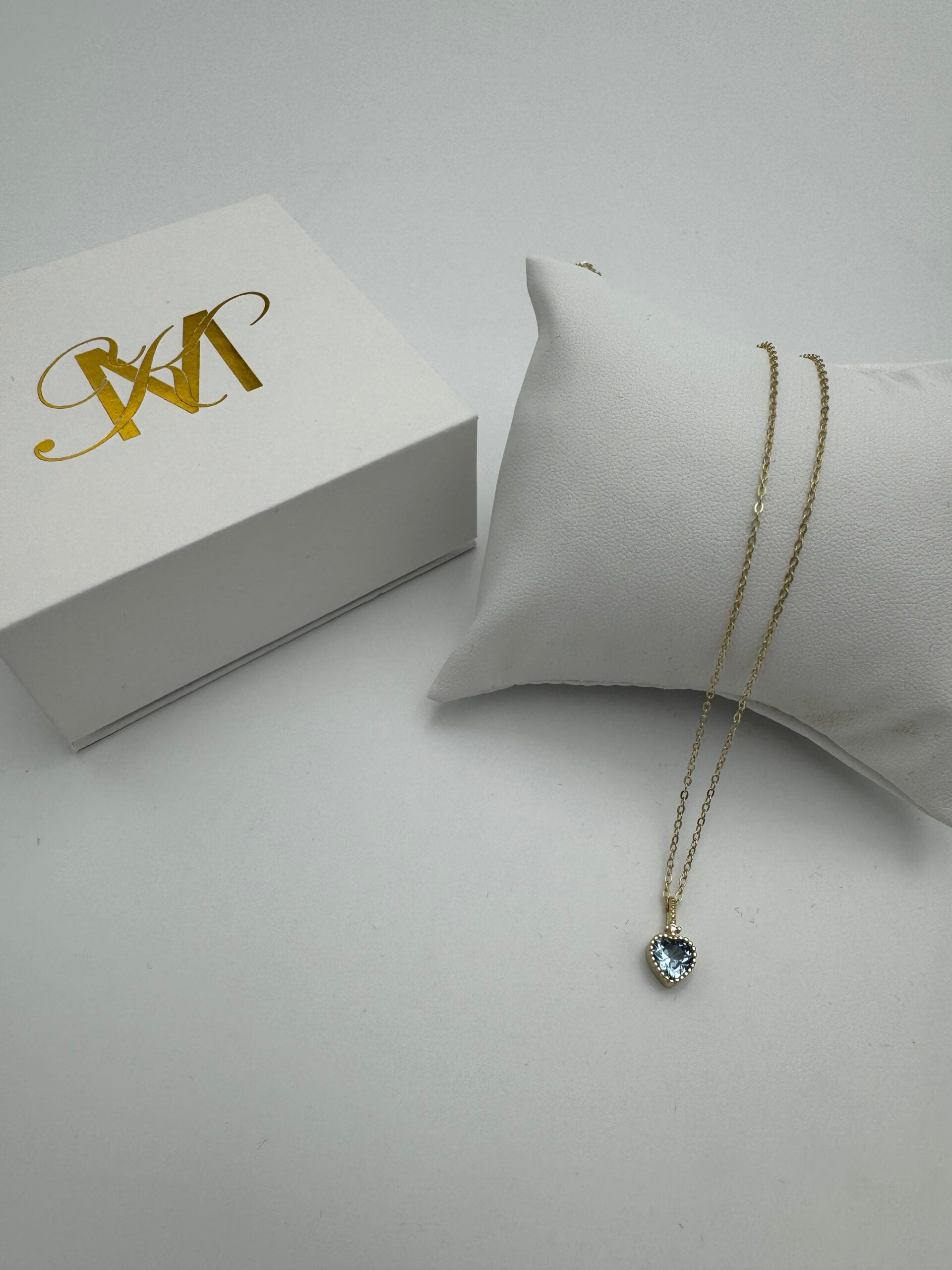 MK Halskæde med blåt hjerte