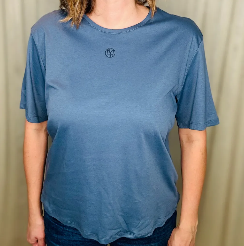 Moss Copenhagen T-shirt Logo Melea Icon Blå