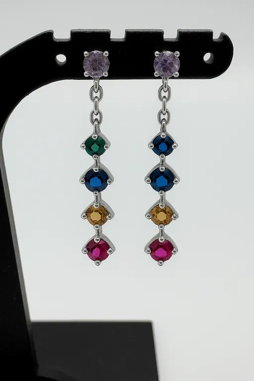 MK Øreringe med farvede sten