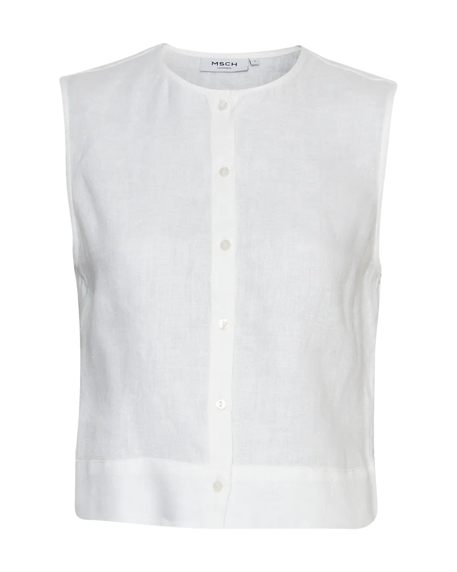 Moss Copenhagen Hør Skjorte Claritta Hvid