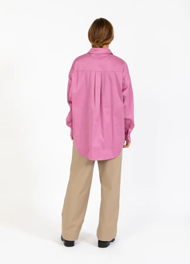 Coster Copenhagen Basic Oversized Skjorte Magenta