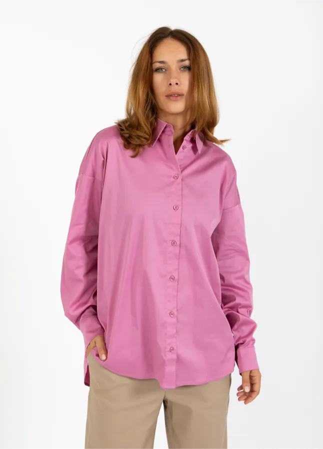 Coster Copenhagen Basic Oversized Skjorte Magenta