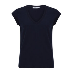 CC Heart T-shirt V-hals Basic - S, Night Sky Blue