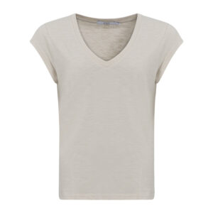 CC Heart T-shirt V-hals Basic - S, Sand
