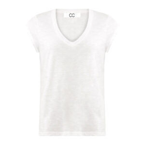 CC Heart T-shirt V-hals Basic - XXL, White