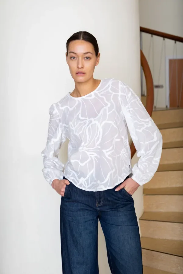 Coster Copenhagen Bluse Ballon Ærmer Off White - Image 3