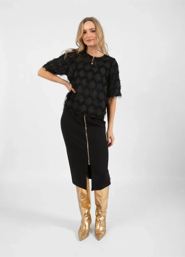 Coster Copenhagen Top m. Frynser Sort - Image 4