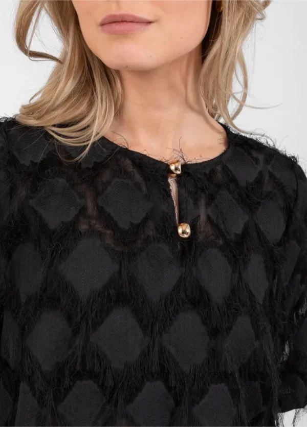 Coster Copenhagen Top m. Frynser Sort - Image 3