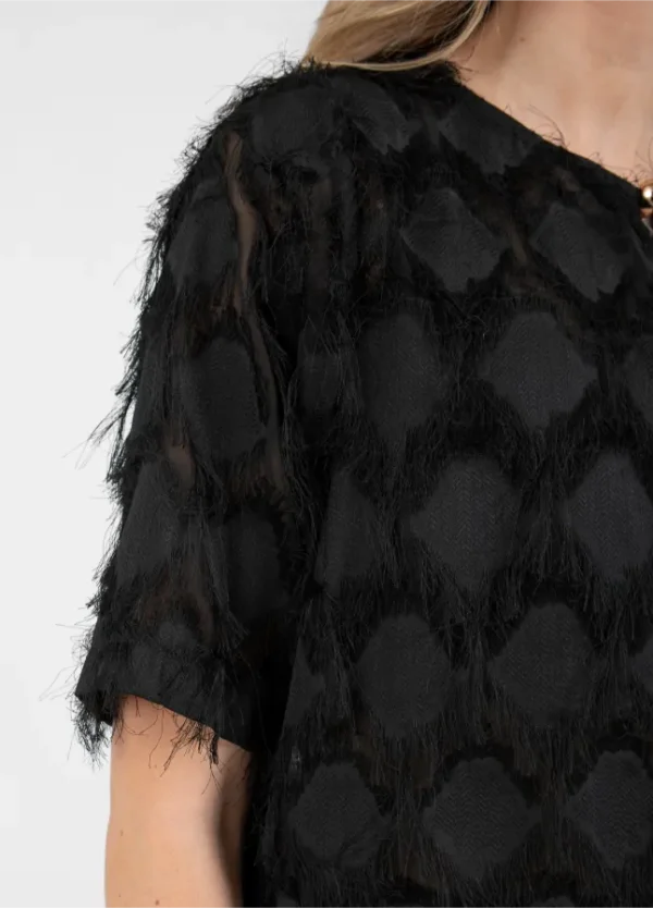 Coster Copenhagen Top m. Frynser Sort - Image 2