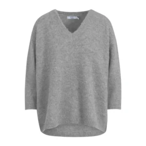 CC Heart Strik V-Hals Amelia - XL, Light Grey Melange