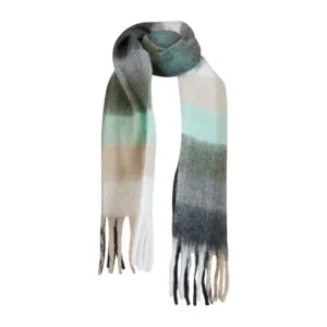 CC Heart Halstørklæde Stribet - Army/Aqua Mix
