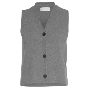 Moss Copenhagen Strik Vest Ginnette East Grå - S/M