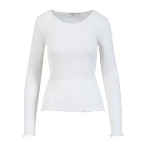 CC Heart Bluse Silke Rib Hvid - S