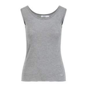 CC Heart Top Uld Lana - L, Grey Melange