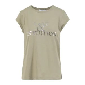 CC Heart Basic T-shirt Alfi Print - L, Dusty Olive