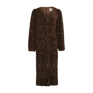 Noella Kjole Teagan LG Glimmer - L, Chocolate Brown