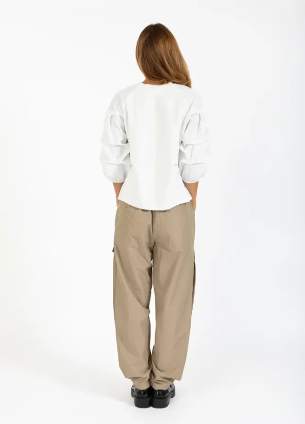 Coster Copenhagen Bluse M. Puff Ærme Hvid - Image 5