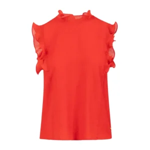 Coster Copenhagen Top m. Flæser - 44, Scarlet Red