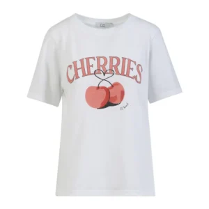 CC Heart T-shirt Hvid m. Rødt Print - M