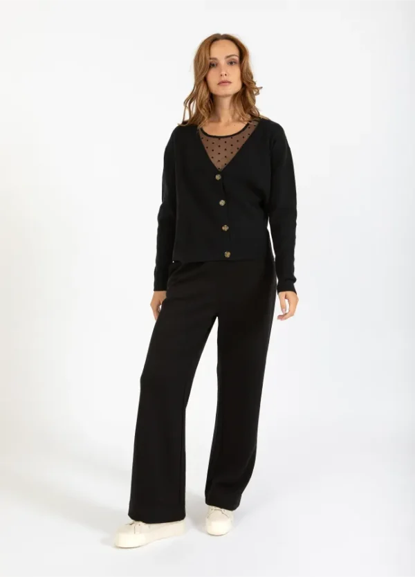 CC Heart Strik Cardigan Sort - Image 3